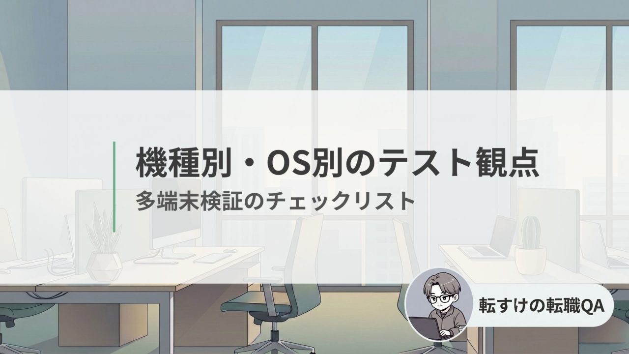 機種別・OS別のテスト観点チェックリスト（多端末検証）