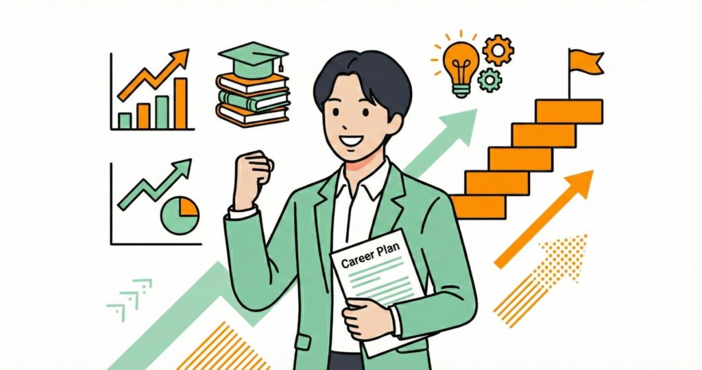 フリーランス転身やキャリアアップを通じて、経験者が収入やスキル評価を向上させるイメージ