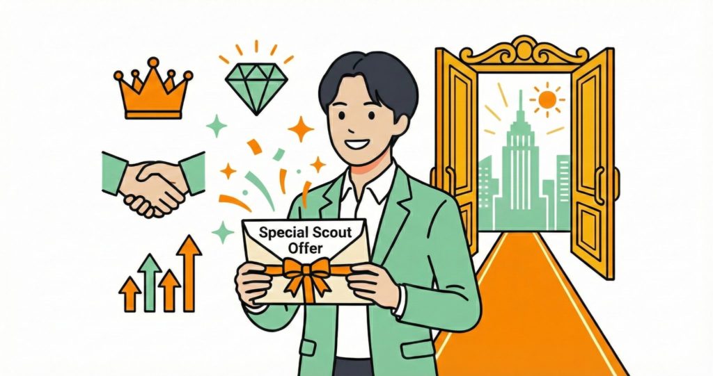 経験者限定で案内される、好条件な非公開案件や特別なキャリア情報のイメージ